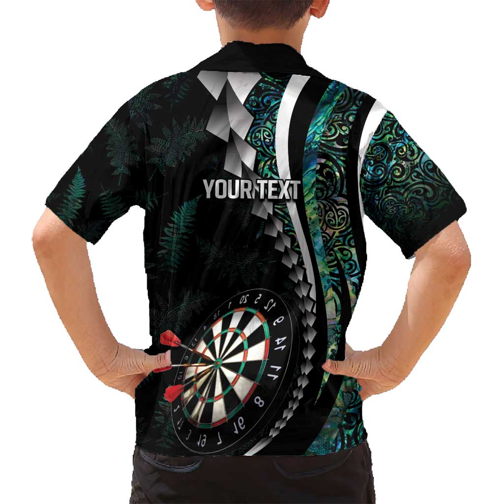 Personalized New Zealand Darts Family Matching Off Shoulder Short Dress and Hawaiian Shirt Paua Shell Koiri - Manaia LT7 - Polynesian Pride