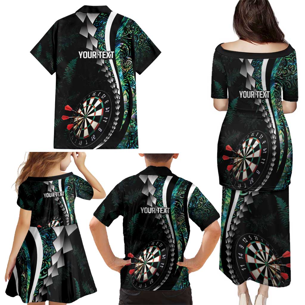 Personalized New Zealand Darts Family Matching Puletasi and Hawaiian Shirt Paua Shell Koiri - Manaia LT7 - Polynesian Pride