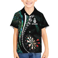Personalized New Zealand Darts Family Matching Puletasi and Hawaiian Shirt Paua Shell Koiri - Manaia LT7 Son's Shirt Green - Polynesian Pride