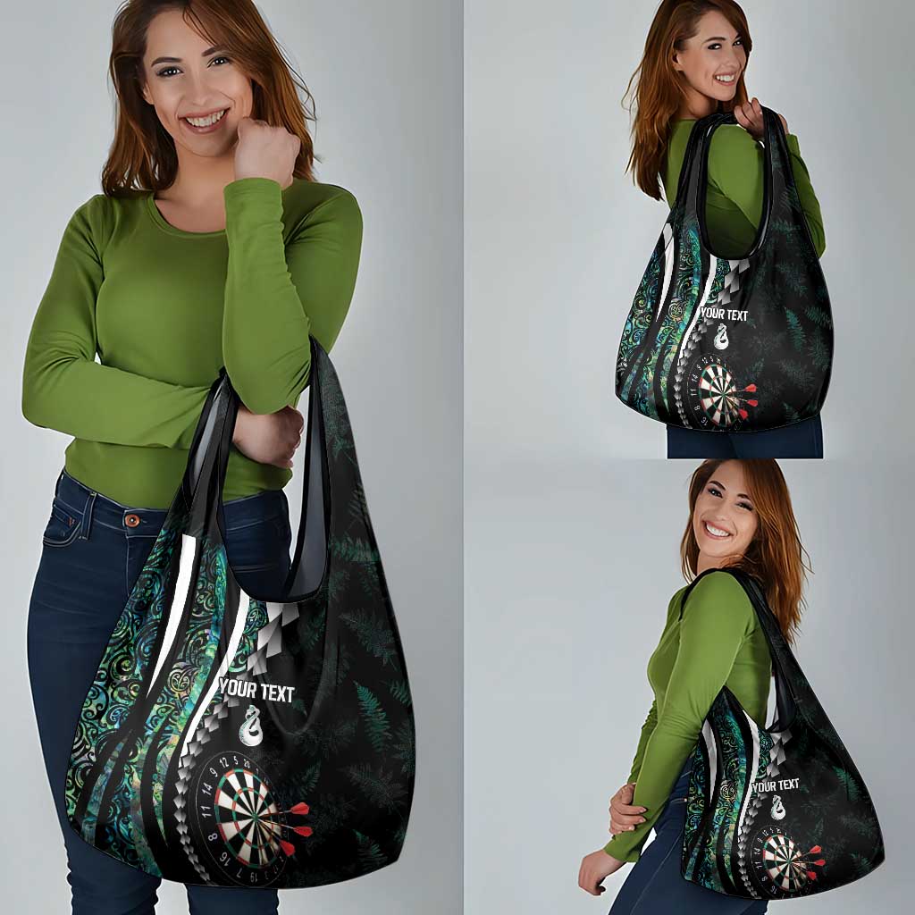 Personalized New Zealand Darts Grocery Bag Paua Shell Koiri - Manaia