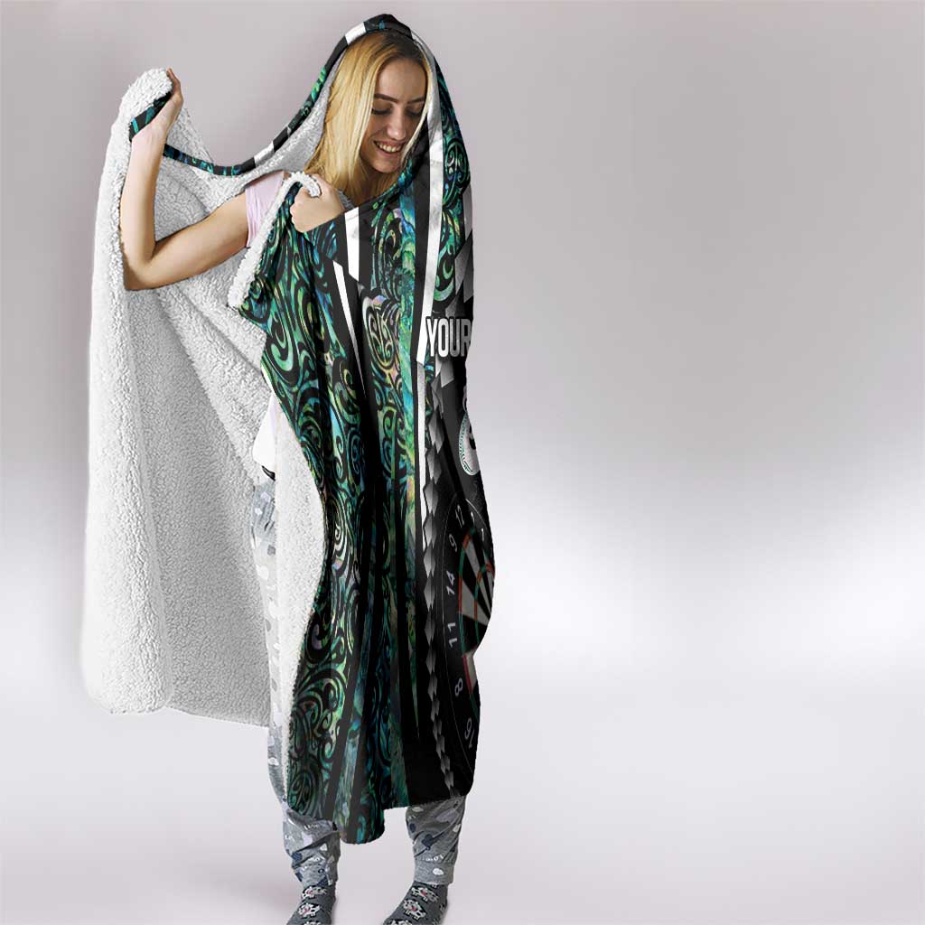 Personalized New Zealand Darts Hooded Blanket Paua Shell Koiri - Manaia