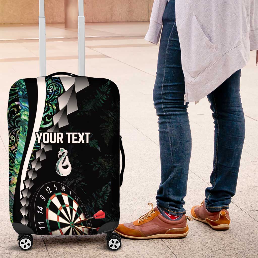 Personalized New Zealand Darts Luggage Cover Paua Shell Koiri - Manaia