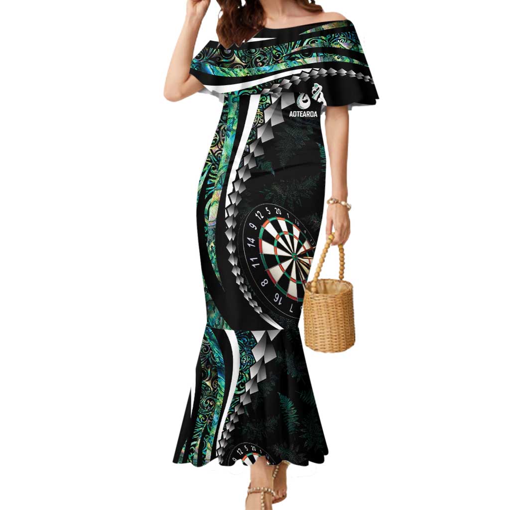 Personalized New Zealand Darts Mermaid Dress Paua Shell Koiri - Manaia