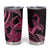Aotearoa Maori Tumbler Cup Pink Fern Ribbons on Black - Polynesian Pride
