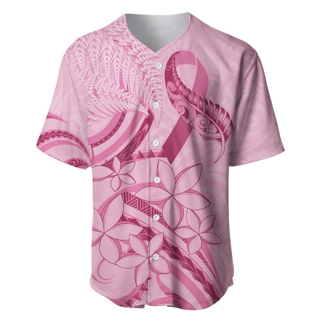 Aotearoa Maori Baseball Jersey Pink Fern Ribbons LT7 Pink - Polynesian Pride