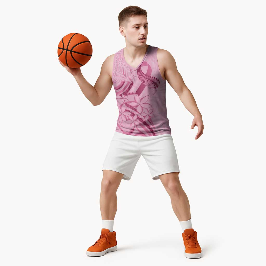 Aotearoa Maori Basketball Jersey Pink Fern Ribbons - Polynesian Pride