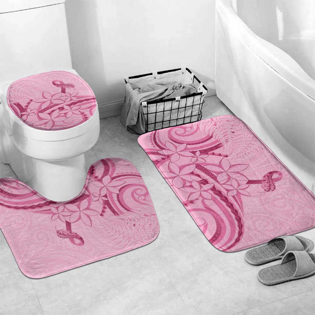 Aotearoa Maori Bathroom Set Pink Fern Ribbons LT7 Mat Set Only (3 pcs) One Size Pink - Polynesian Pride