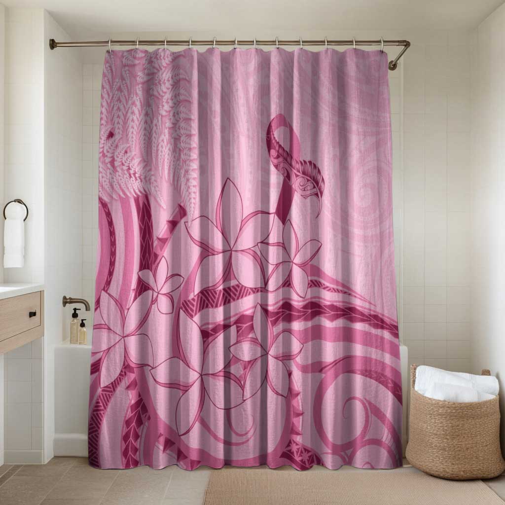 Aotearoa Maori Bathroom Set Pink Fern Ribbons LT7 Shower Curtain Only Pink - Polynesian Pride