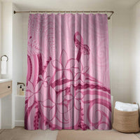 Aotearoa Maori Bathroom Set Pink Fern Ribbons LT7 Shower Curtain Only Pink - Polynesian Pride