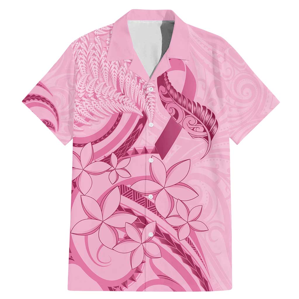Aotearoa Maori Family Matching Mermaid Dress and Hawaiian Shirt Pink Fern Ribbons LT7 Dad's Shirt - Short Sleeve Pink - Polynesian Pride