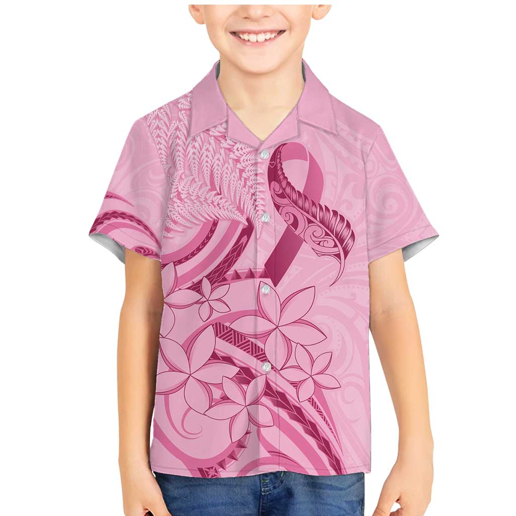 Aotearoa Maori Family Matching Mermaid Dress and Hawaiian Shirt Pink Fern Ribbons LT7 Son's Shirt Pink - Polynesian Pride