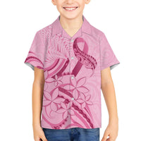 Aotearoa Maori Family Matching Off The Shoulder Long Sleeve Dress and Hawaiian Shirt Pink Fern Ribbons LT7 Son's Shirt Pink - Polynesian Pride