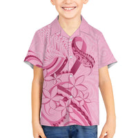 Aotearoa Maori Family Matching Off Shoulder Maxi Dress and Hawaiian Shirt Pink Fern Ribbons LT7 Son's Shirt Pink - Polynesian Pride