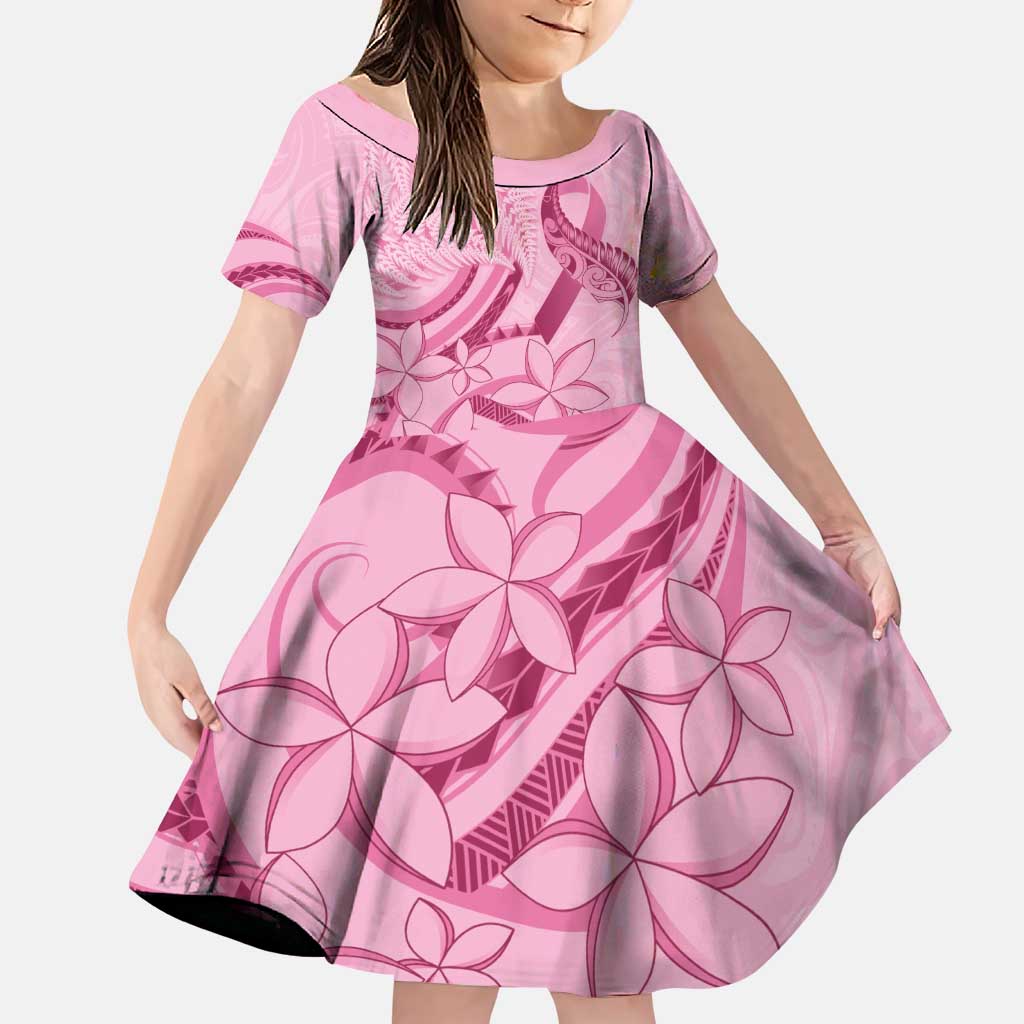 Aotearoa Maori Family Matching Puletasi and Hawaiian Shirt Pink Fern Ribbons LT7 Daughter's Dress Pink - Polynesian Pride
