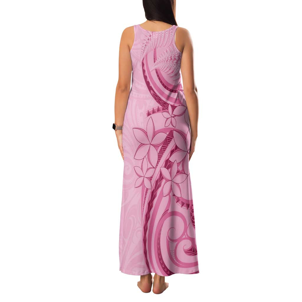 Aotearoa Maori Family Matching Tank Maxi Dress and Hawaiian Shirt Pink Fern Ribbons LT7 - Polynesian Pride