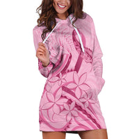 Aotearoa Maori Hoodie Dress Pink Fern Ribbons LT7 Pink - Polynesian Pride