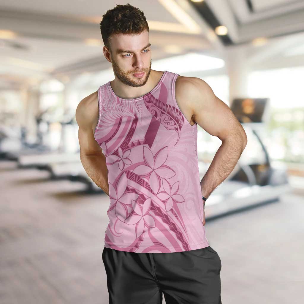 Aotearoa Maori Men Tank Top Pink Fern Ribbons - Polynesian Pride
