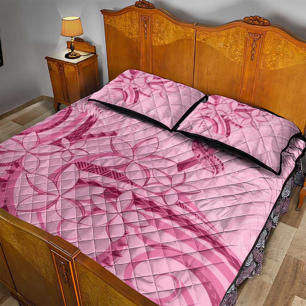 Aotearoa Maori Quilt Bed Set Pink Fern Ribbons LT7 - Polynesian Pride