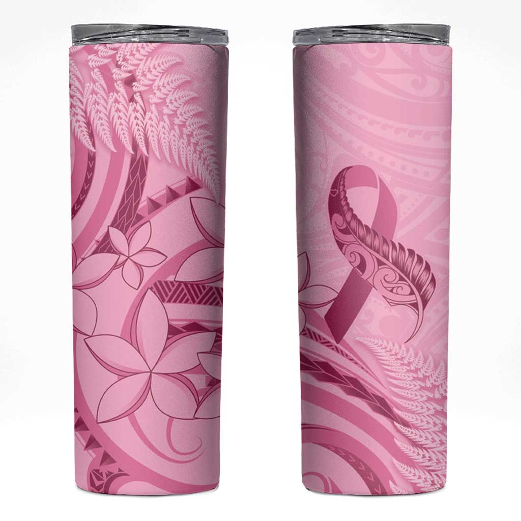 Aotearoa Maori Skinny Tumbler Pink Fern Ribbons LT7 Pink - Polynesian Pride