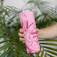 Aotearoa Maori Skinny Tumbler Pink Fern Ribbons LT7 - Polynesian Pride