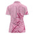 Aotearoa Maori Women Polo Shirt Pink Fern Ribbons - Polynesian Pride