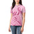 Aotearoa Maori Women Polo Shirt Pink Fern Ribbons - Polynesian Pride