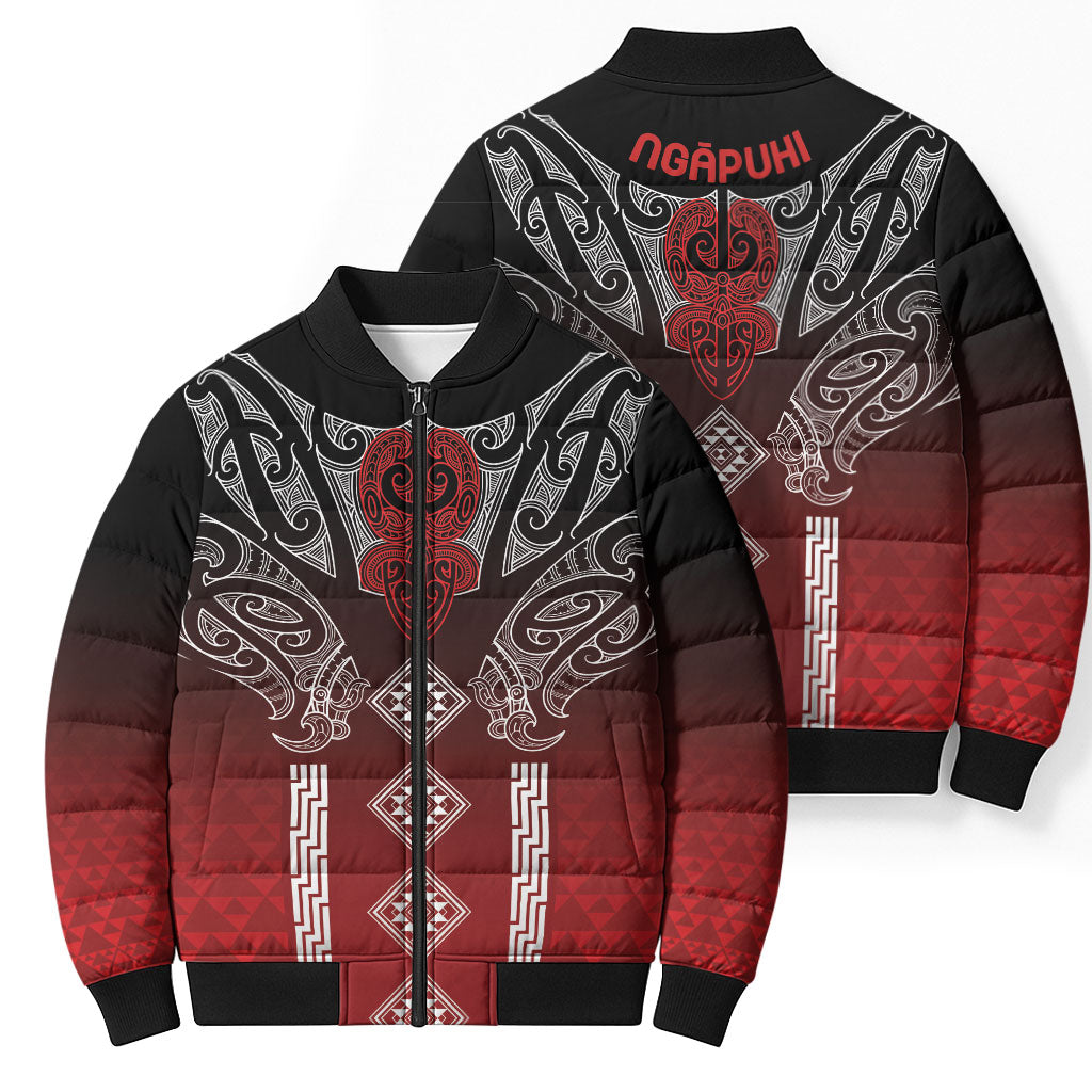 Aotearoa Maori Iwi Heritage Bomber Puffer Jacket Ngapuhi Kokowai LT7 - Polynesian Pride
