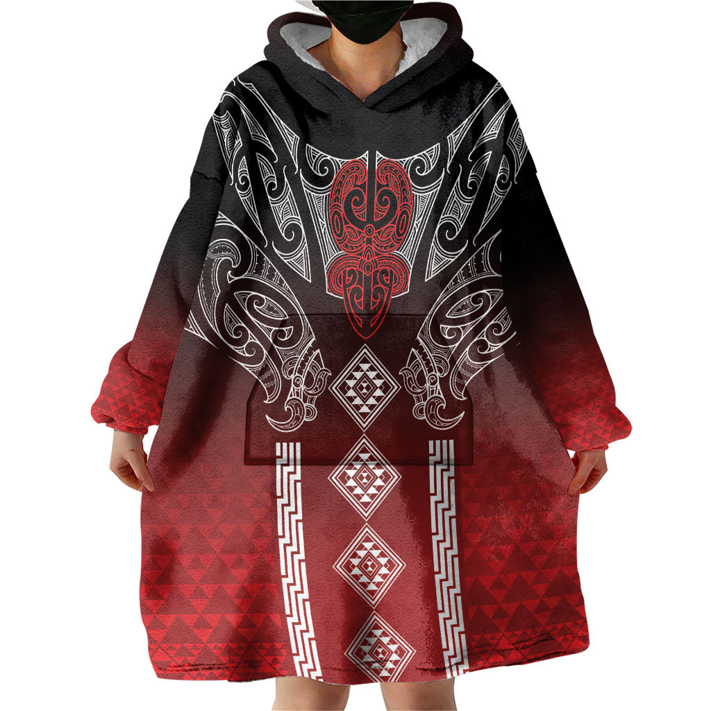 Aotearoa Maori Iwi Heritage Wearable Blanket Hoodie Ngapuhi Kokowai LT7 - Polynesian Pride