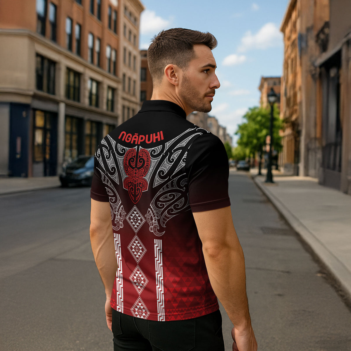 Aotearoa Maori Iwi Heritage Zipper Polo Shirt Ngapuhi Kokowai LT7 - Polynesian Pride