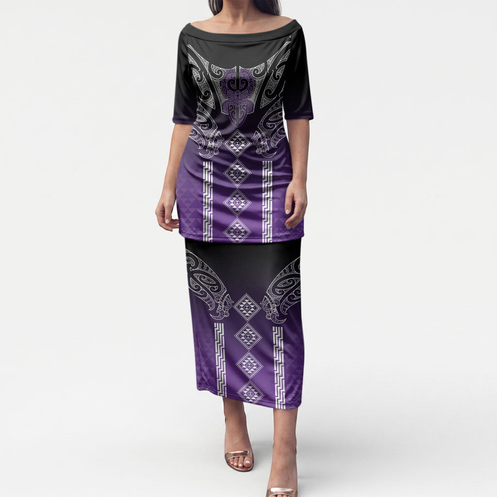 Aotearoa Maori Iwi Heritage Puletasi Ngati Porou Waiporoporo LT7 Long Dress Purple - Polynesian Pride