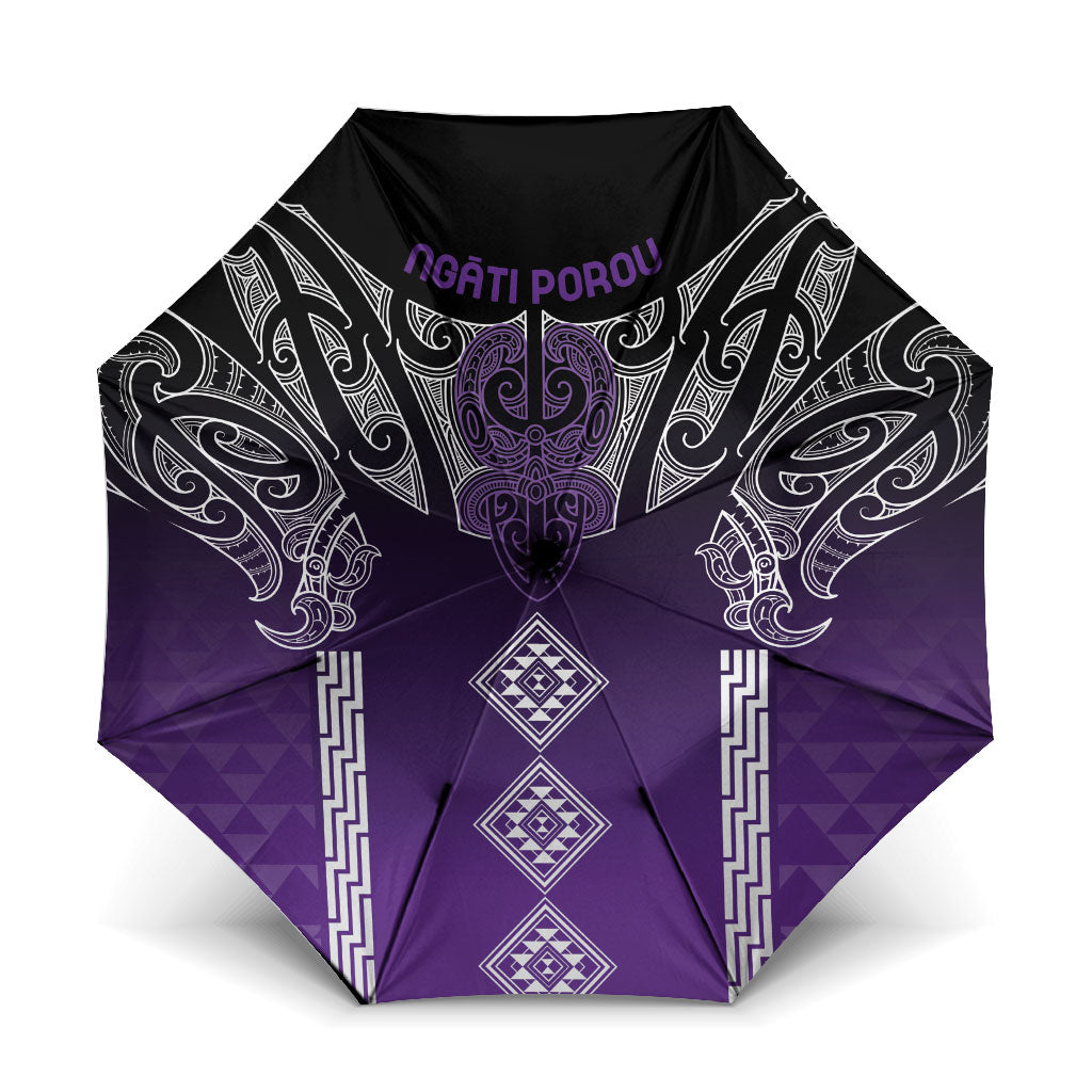 Aotearoa Maori Iwi Heritage Umbrella Ngati Porou Waiporoporo LT7 One Size Folded 11.42 inch Opened Diameter 37.4 inch Purple - Polynesian Pride