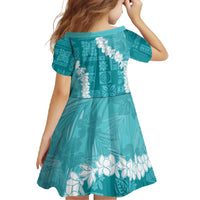 Hawaii Aloha Family Matching Off Shoulder Maxi Dress and Hawaiian Shirt Teal Quilt Patch Work Mix Plumeria Lei LT7 - Polynesian Pride