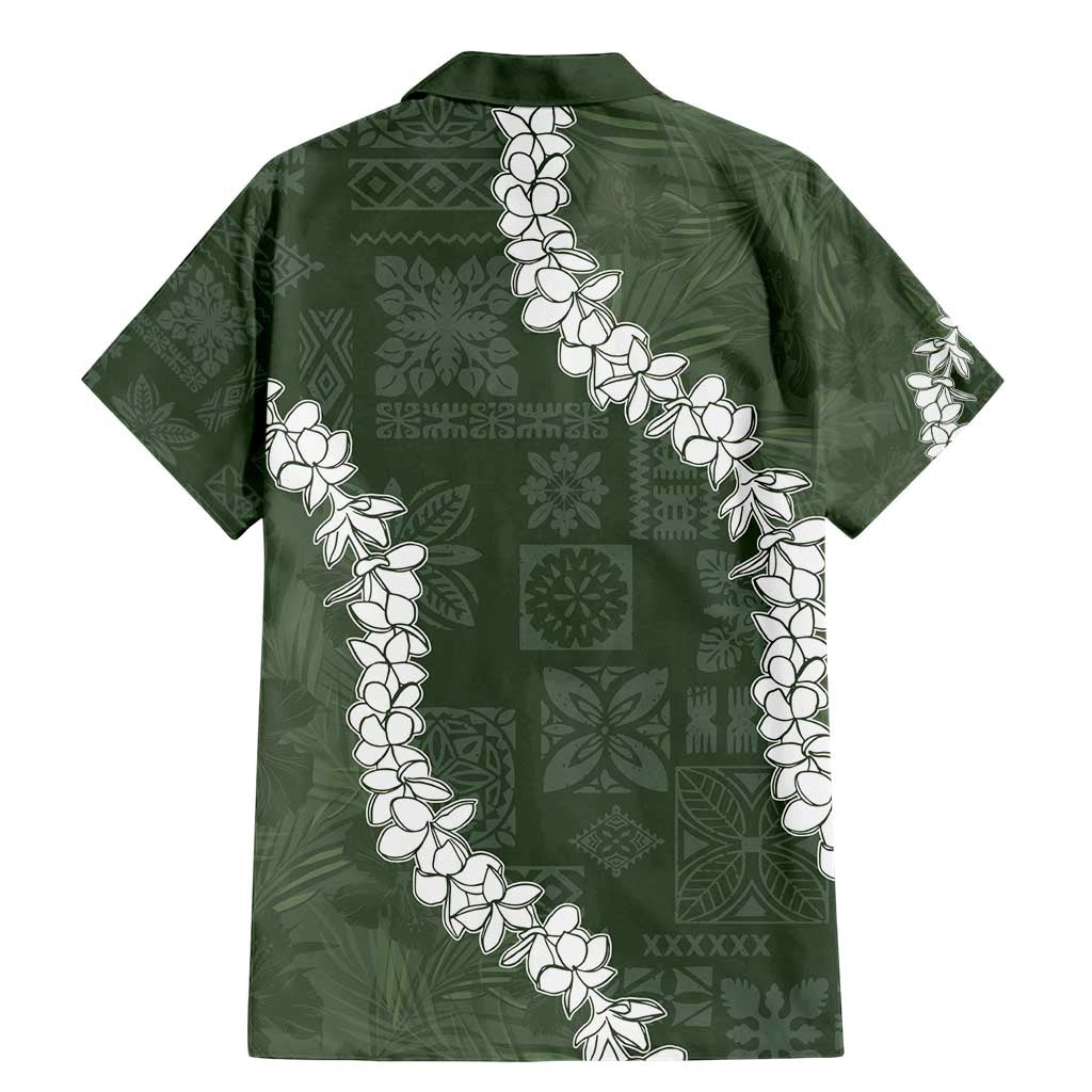 Hawaii Aloha Family Matching Mermaid Dress and Hawaiian Shirt Sage Quilt Patch Work Mix Plumeria Lei LT7 - Polynesian Pride