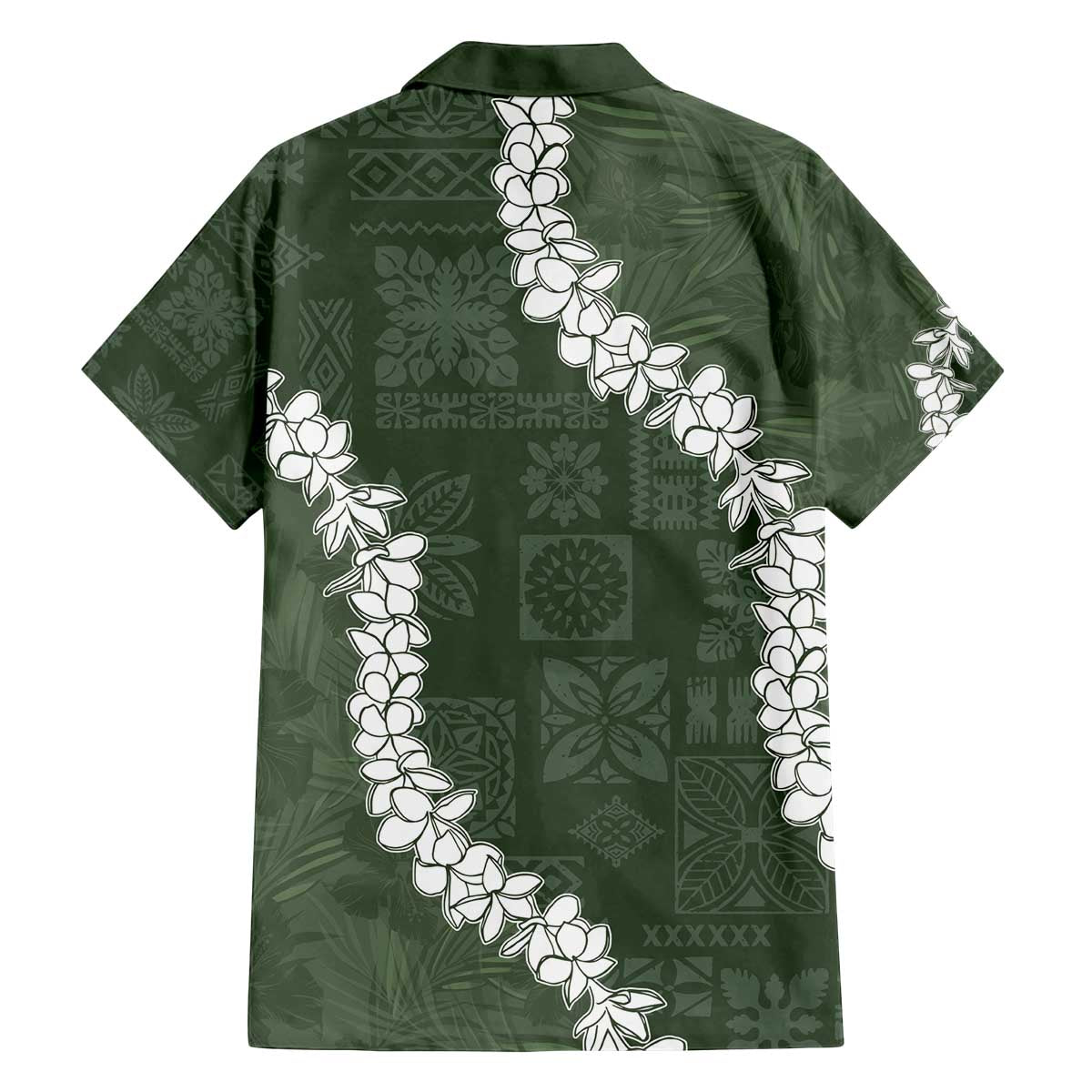 Hawaii Aloha Family Matching Off The Shoulder Long Sleeve Dress and Hawaiian Shirt Sage Quilt Patch Work Mix Plumeria Lei LT7 - Polynesian Pride