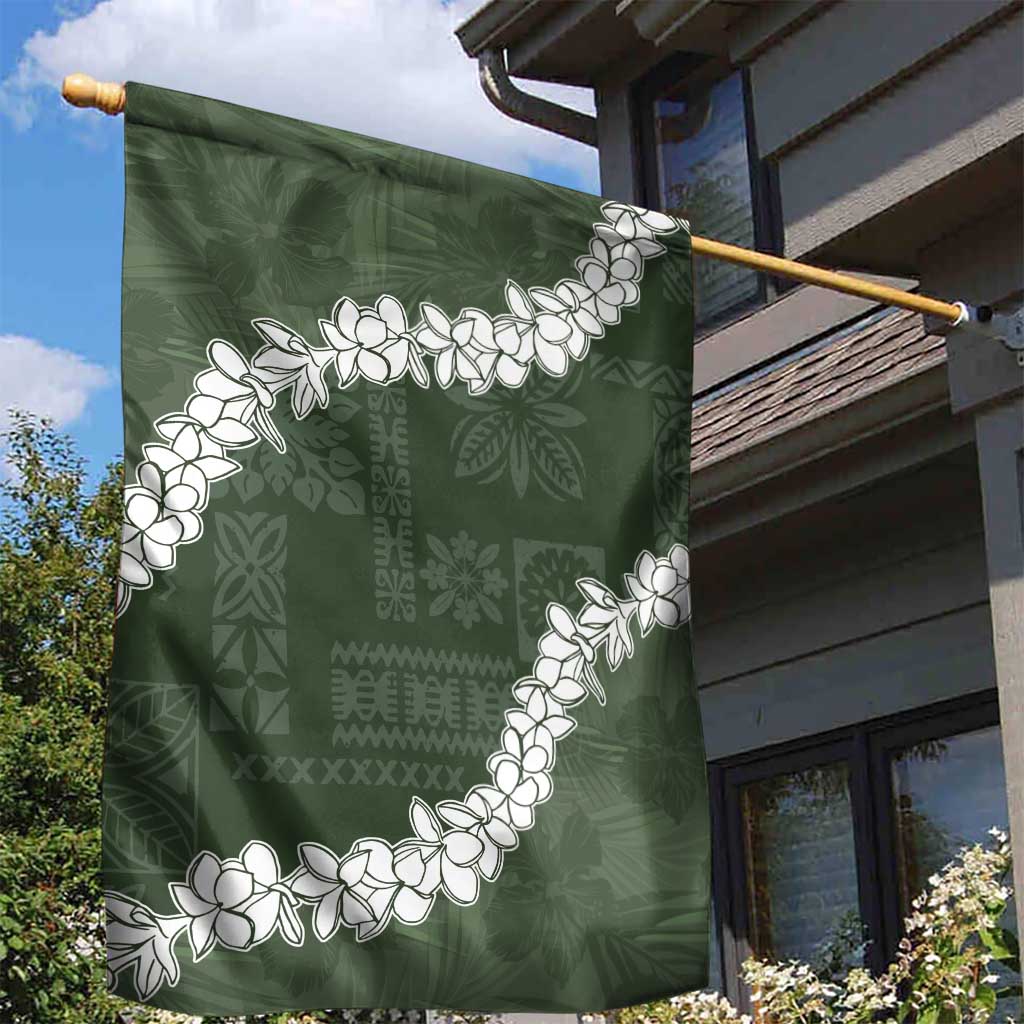 Hawaii Aloha Garden Flag Sage Quilt Patch Work Mix Plumeria Lei LT7 - Polynesian Pride