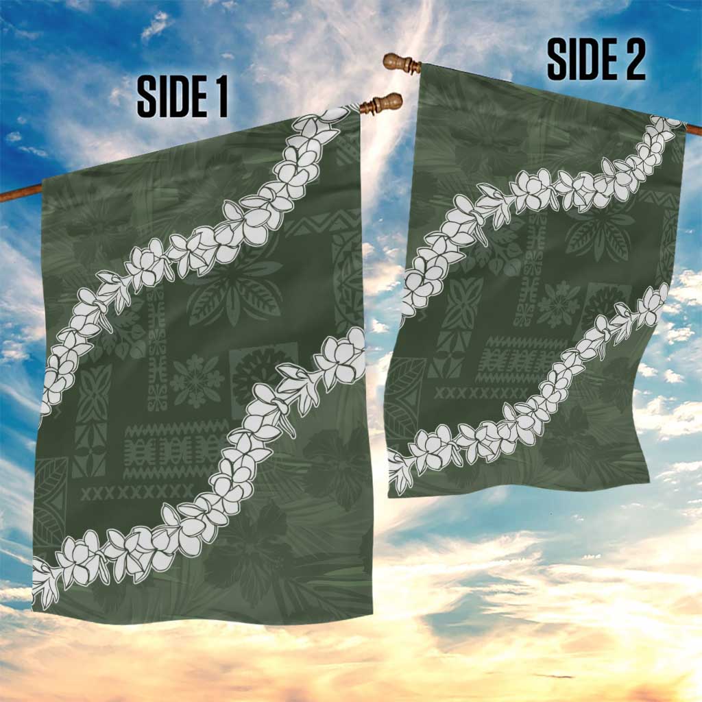 Hawaii Aloha Garden Flag Sage Quilt Patch Work Mix Plumeria Lei LT7 - Polynesian Pride