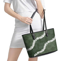 Hawaii Aloha Leather Tote Bag Sage Quilt Patch Work Mix Plumeria Lei LT7 - Polynesian Pride