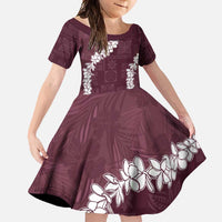 Hawaii Aloha Family Matching Off Shoulder Maxi Dress and Hawaiian Shirt Champange Quilt Patch Work Mix Plumeria Lei LT7 Daughter's Dress Champange - Polynesian Pride