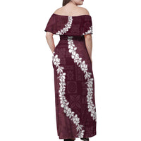 Hawaii Aloha Family Matching Off Shoulder Maxi Dress and Hawaiian Shirt Champange Quilt Patch Work Mix Plumeria Lei LT7 - Polynesian Pride
