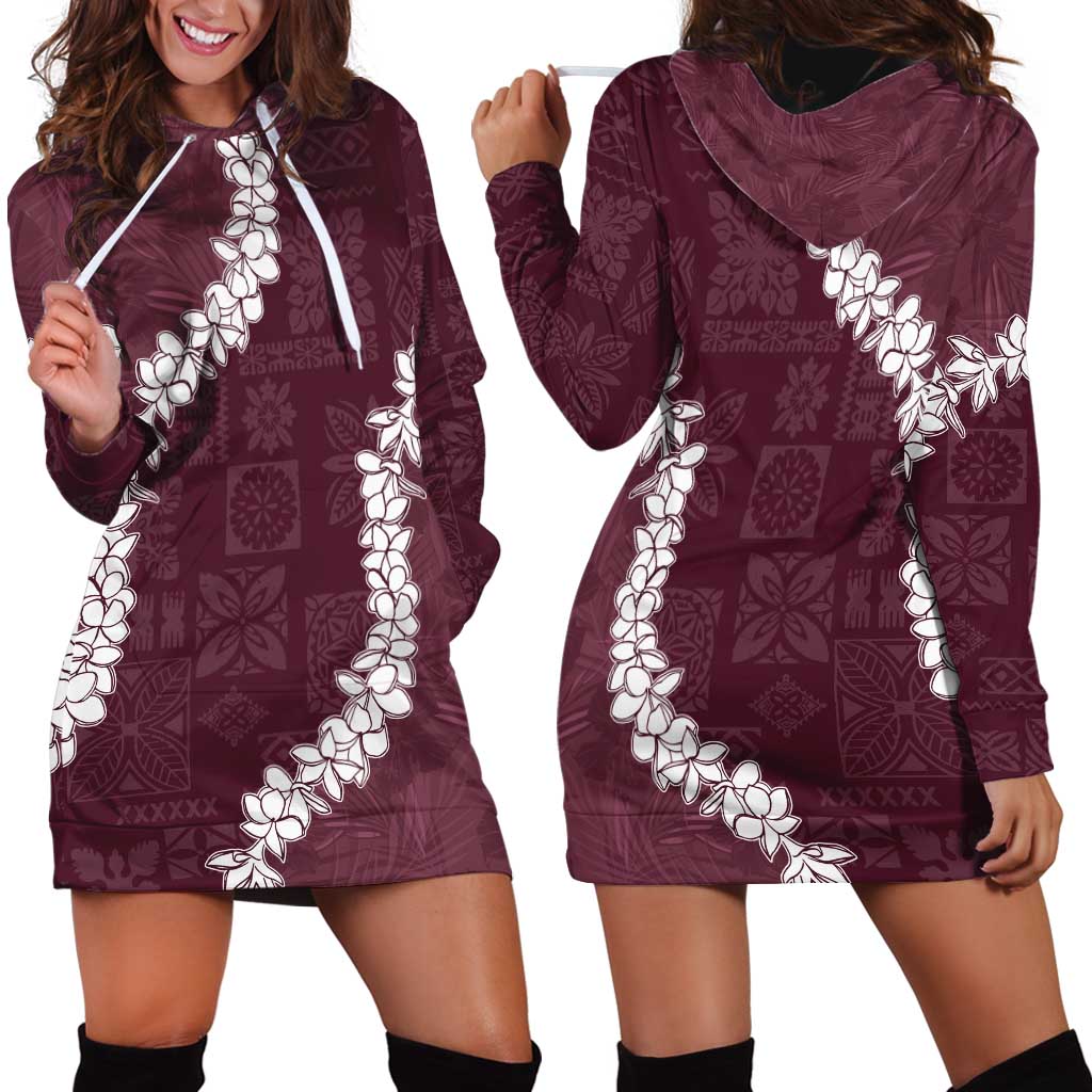 Hawaii Aloha Hoodie Dress Champange Quilt Patch Work Mix Plumeria Lei