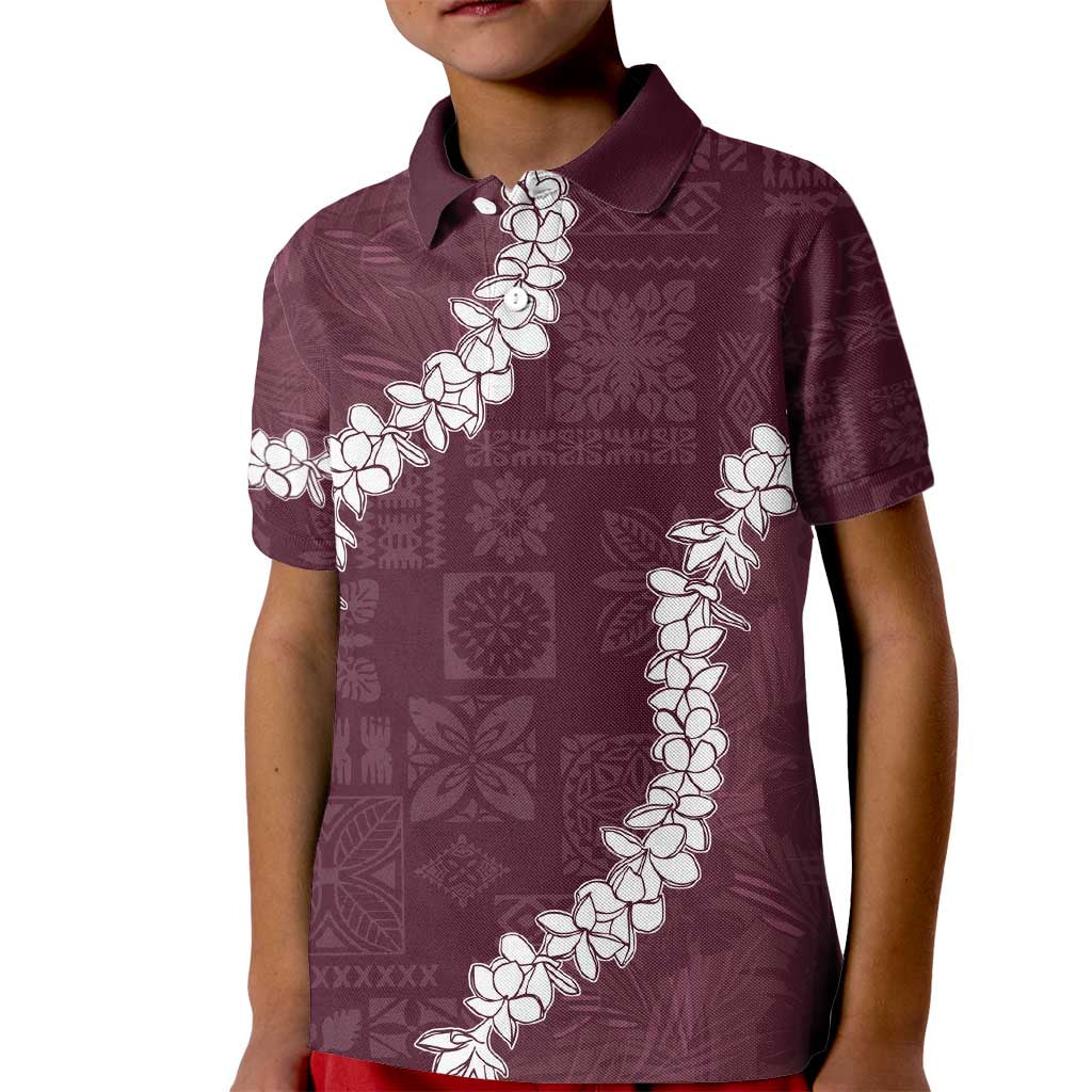 Hawaii Aloha Kid Polo Shirt Champange Quilt Patch Work Mix Plumeria Lei LT7 Kid Champange - Polynesian Pride