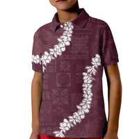 Hawaii Aloha Kid Polo Shirt Champange Quilt Patch Work Mix Plumeria Lei LT7 Kid Champange - Polynesian Pride