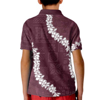 Hawaii Aloha Kid Polo Shirt Champange Quilt Patch Work Mix Plumeria Lei LT7 - Polynesian Pride