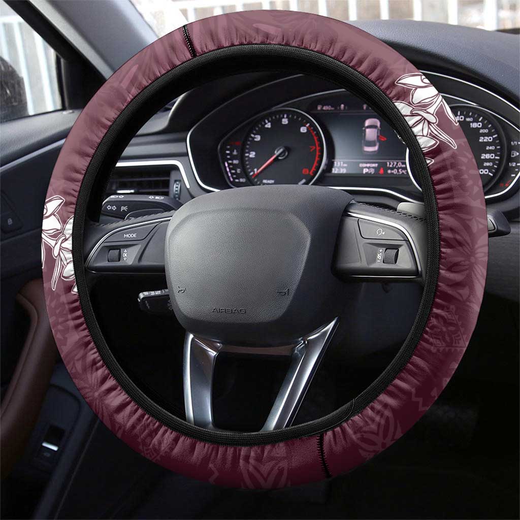 Hawaii Aloha Steering Wheel Cover Champange Quilt Patch Work Mix Plumeria Lei