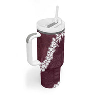 Hawaii Aloha Tumbler With Handle Champange Quilt Patch Work Mix Plumeria Lei