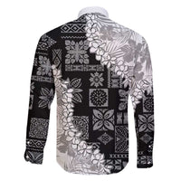 Hawaii Aloha Family Matching Puletasi and Hawaiian Shirt White Quilt Patch Work Mix Plumeria Lei LT7 - Polynesian Pride