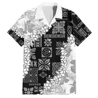 Hawaii Aloha Hawaiian Shirt White Quilt Patch Work Mix Plumeria Lei LT7 White - Polynesian Pride
