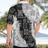 Hawaii Aloha Hawaiian Shirt White Quilt Patch Work Mix Plumeria Lei LT7 - Polynesian Pride