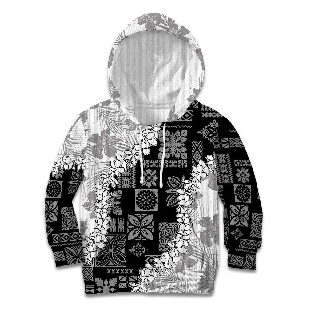 Hawaii Aloha Kid Hoodie White Quilt Patch Work Mix Plumeria Lei LT7 Hoodie White - Polynesian Pride