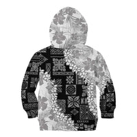 Hawaii Aloha Kid Hoodie White Quilt Patch Work Mix Plumeria Lei LT7 - Polynesian Pride